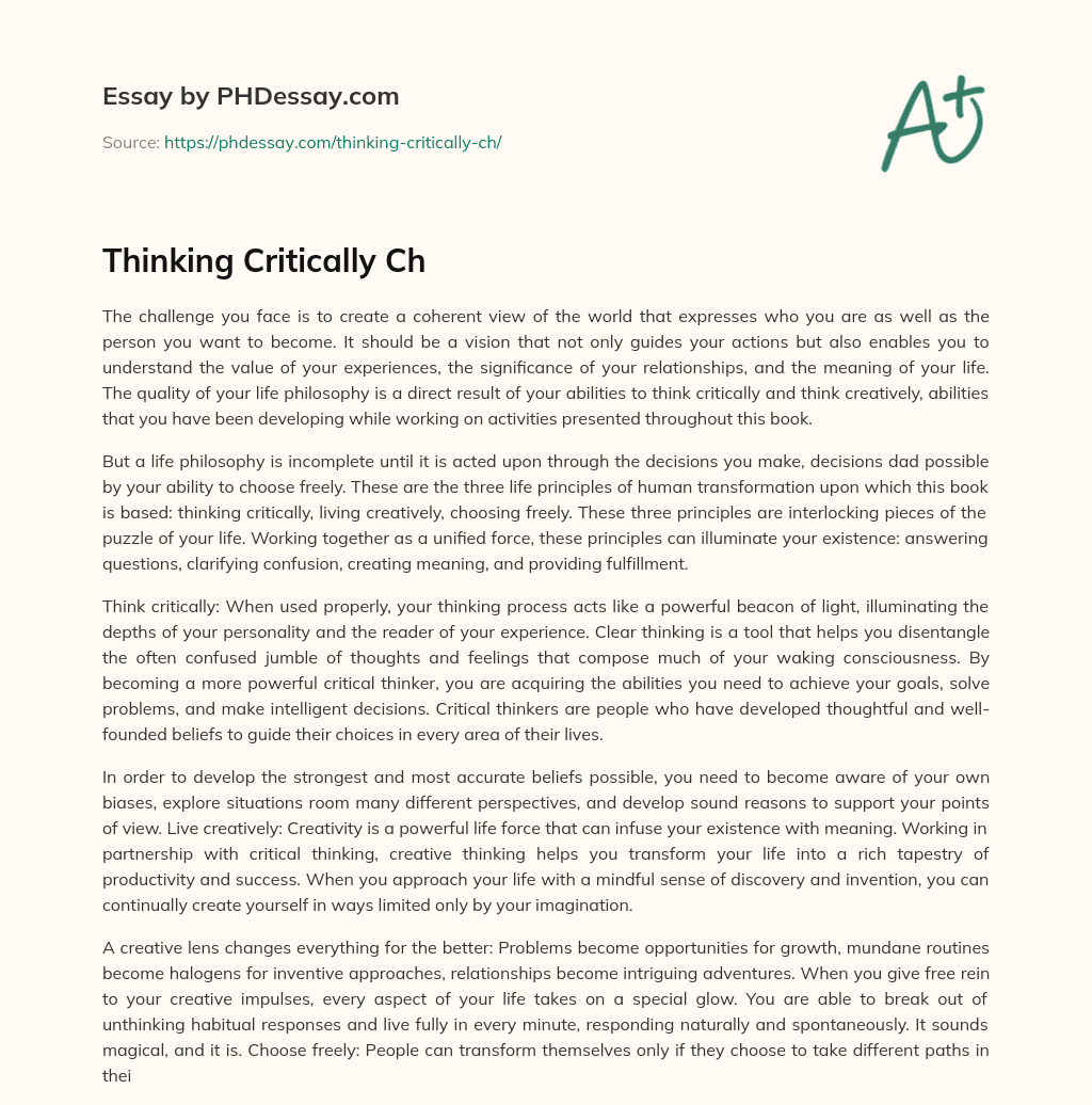 Importance of Developing a Coherent Life Philosophy essay