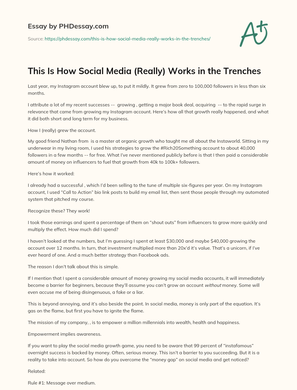 This Is How Social Media (Really) Works in the Trenches essay