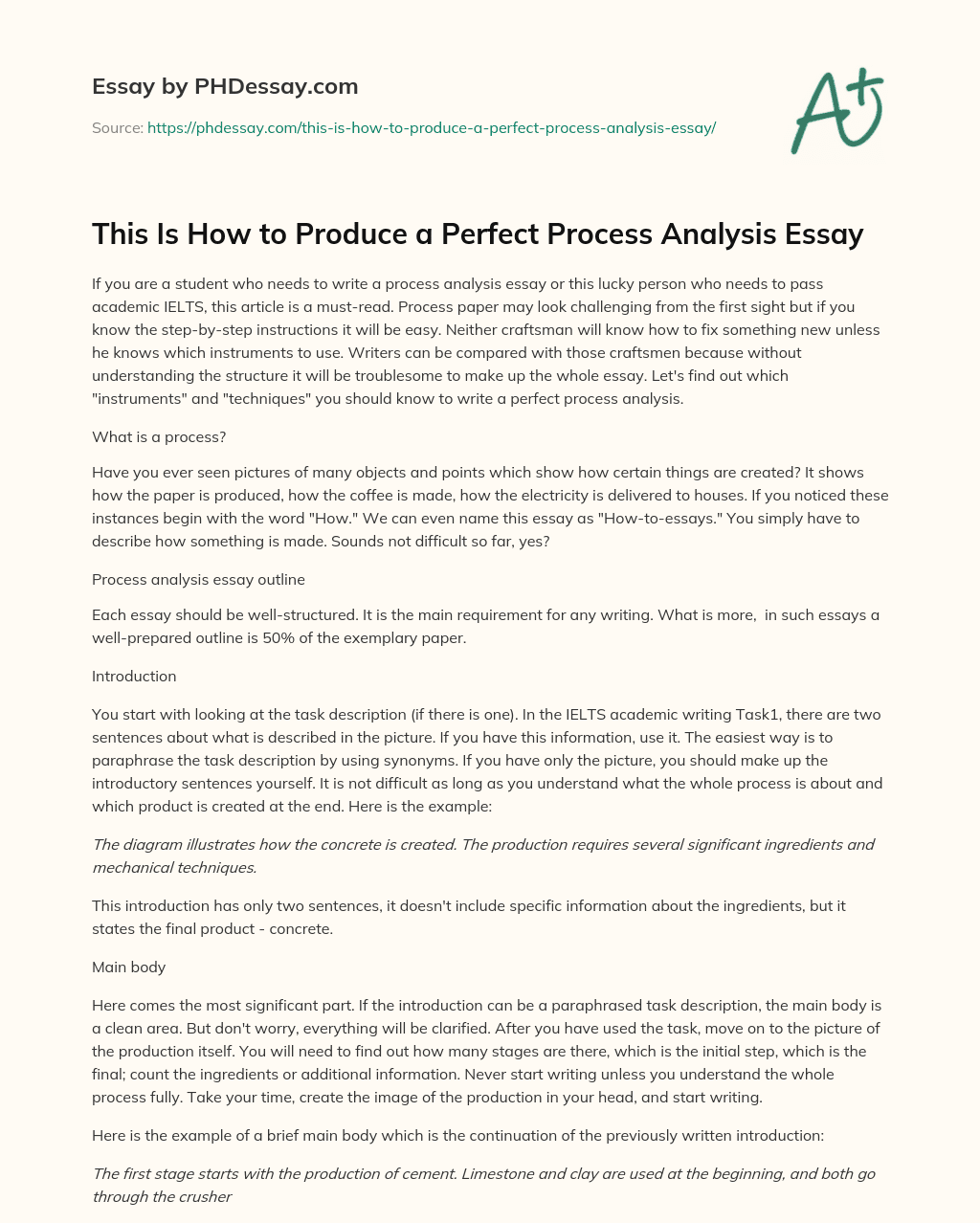 This Is How to Produce a Perfect Process Analysis Essay essay
