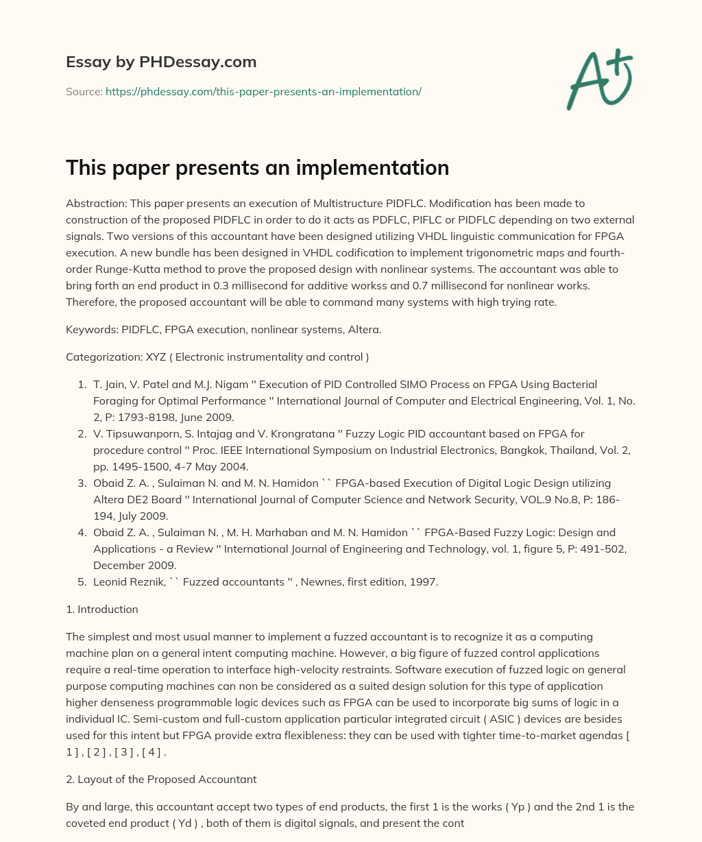 This paper presents an implementation essay