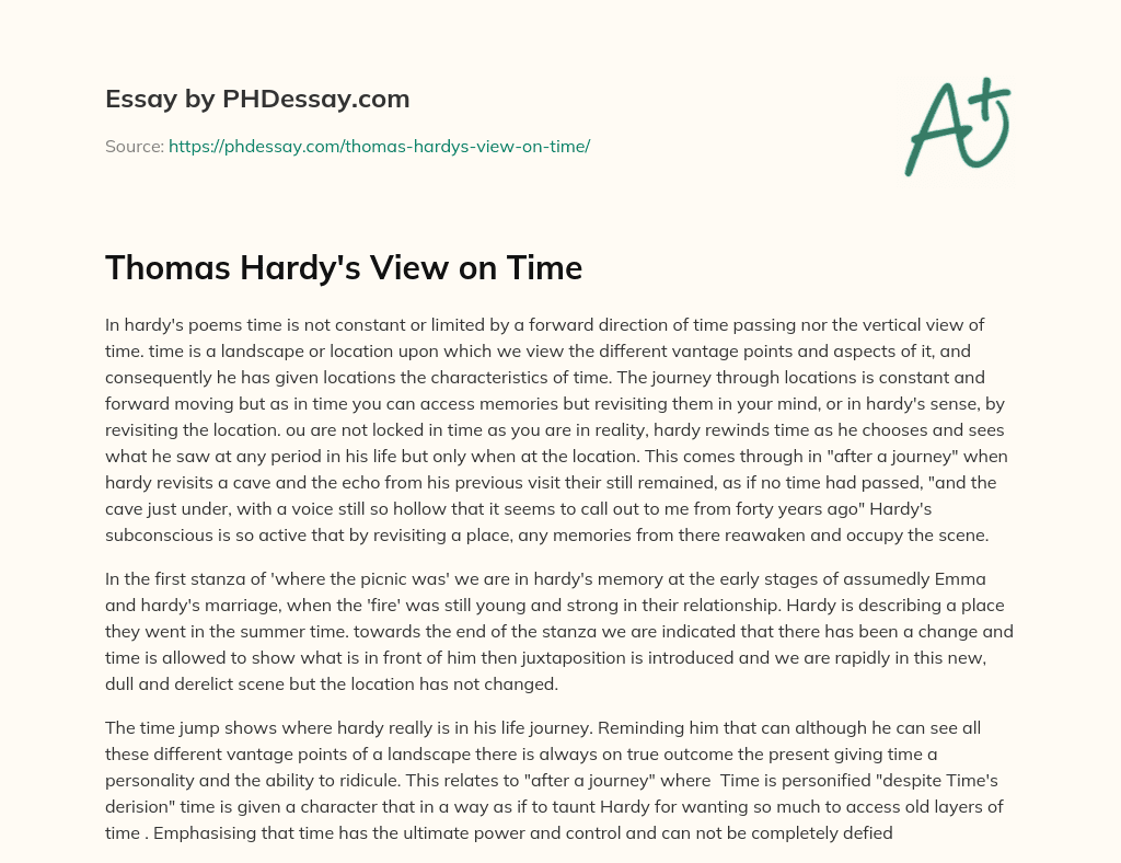 Thomas Hardy’s View on Time essay