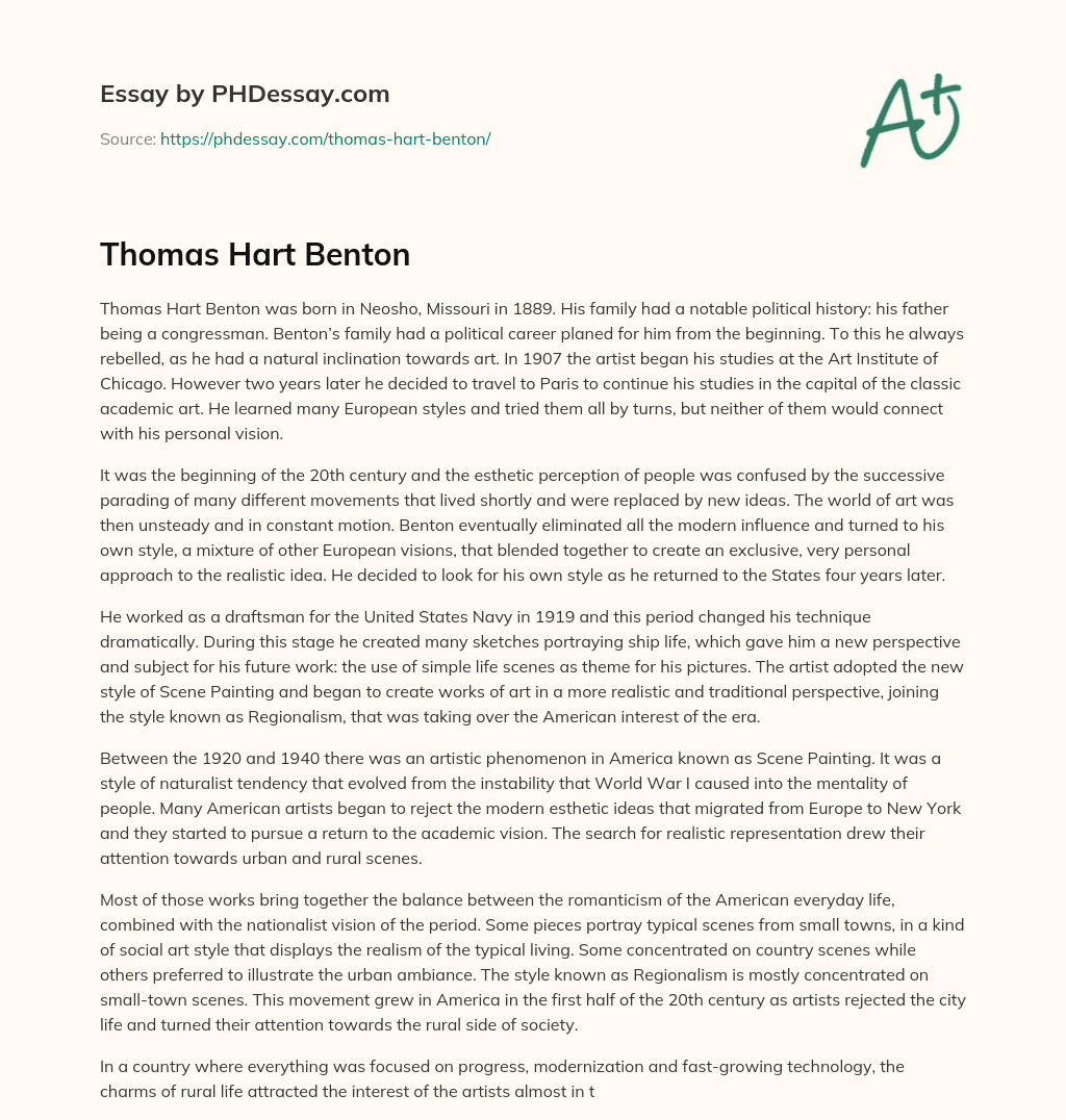 Thomas Hart Benton essay