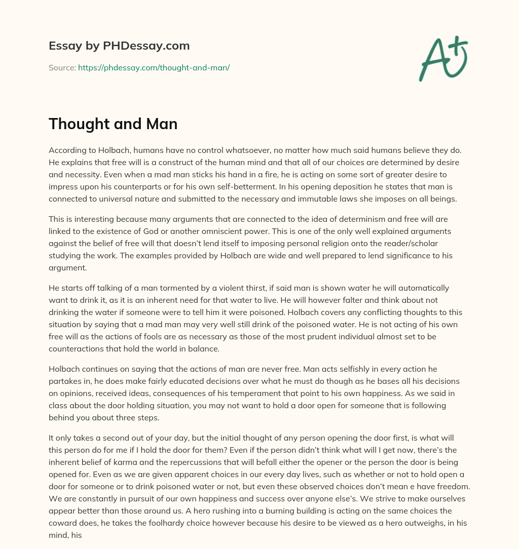 Thought and Man essay