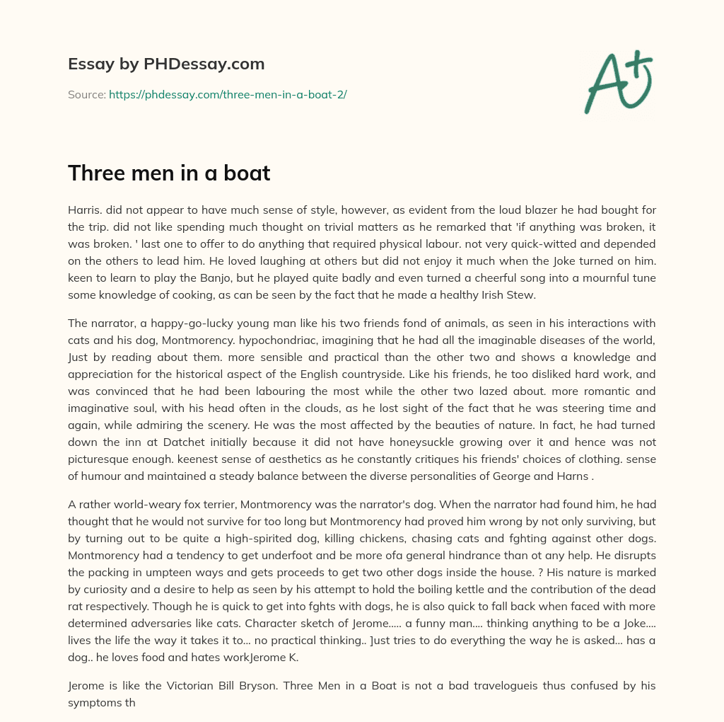 Three men in a boat essay