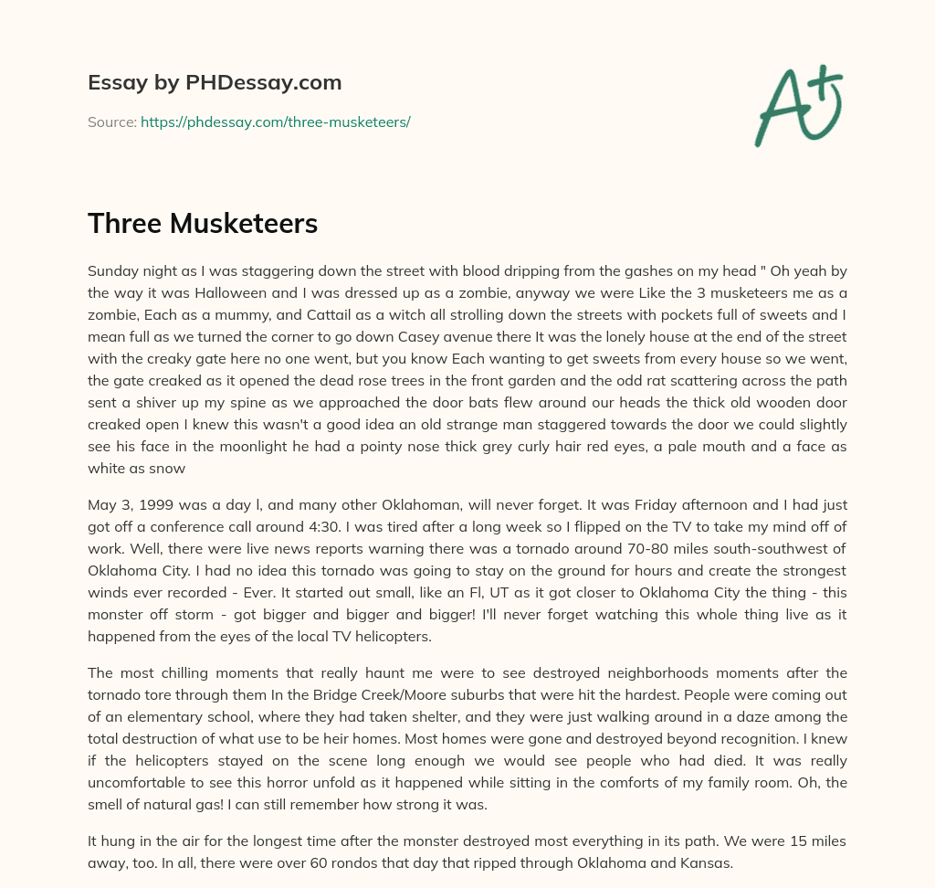 Three Musketeers essay