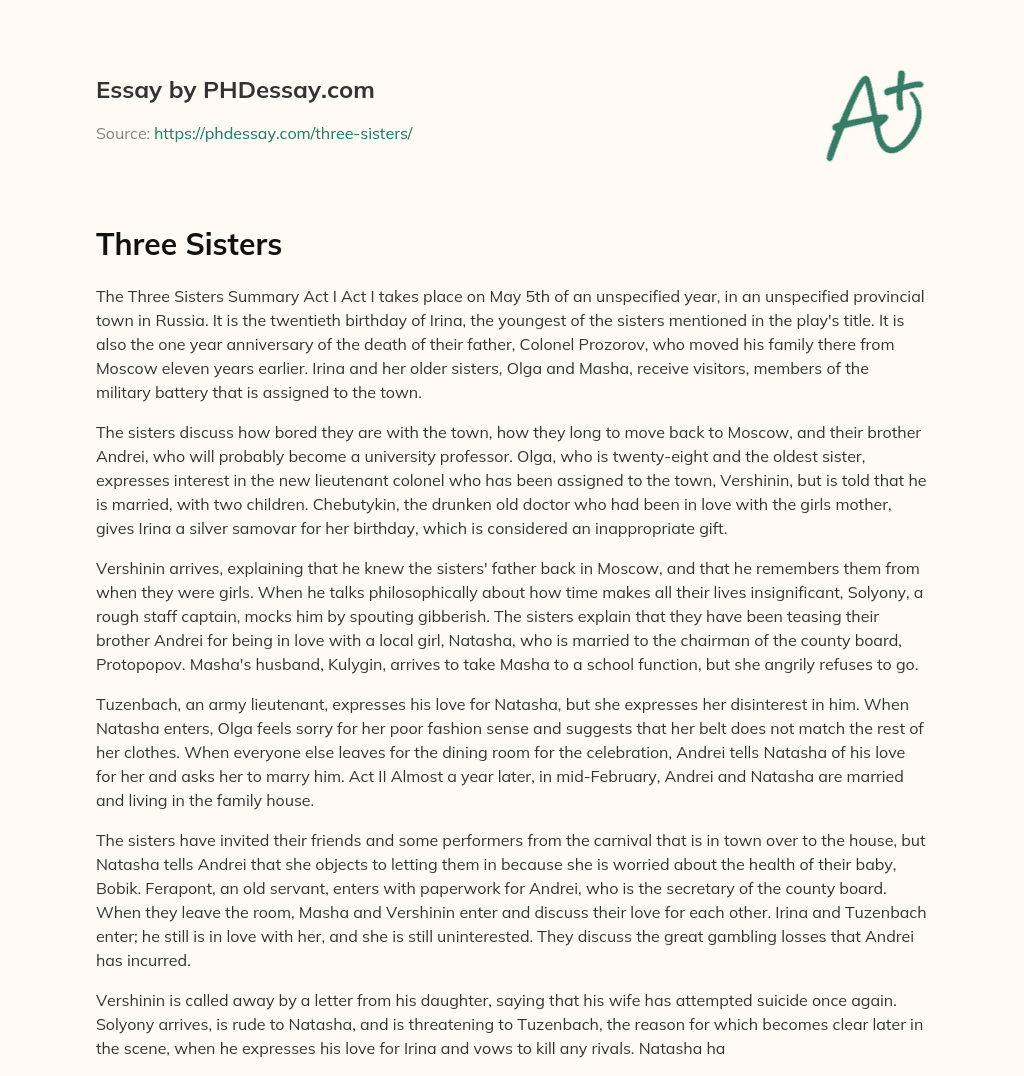 Three Sisters essay