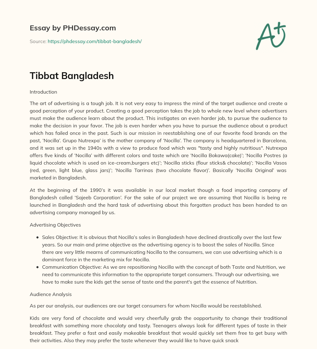 Tibbat Bangladesh essay