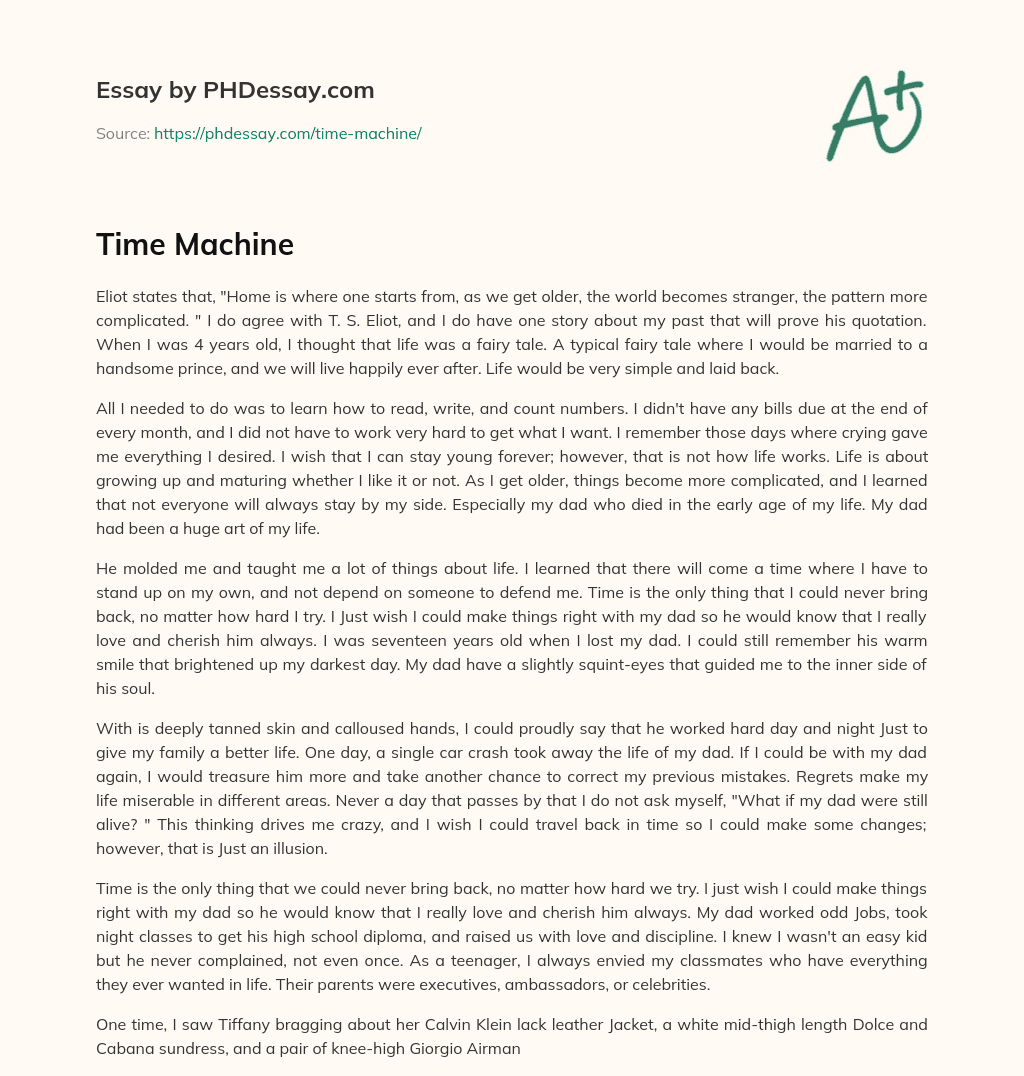 essay about time machine