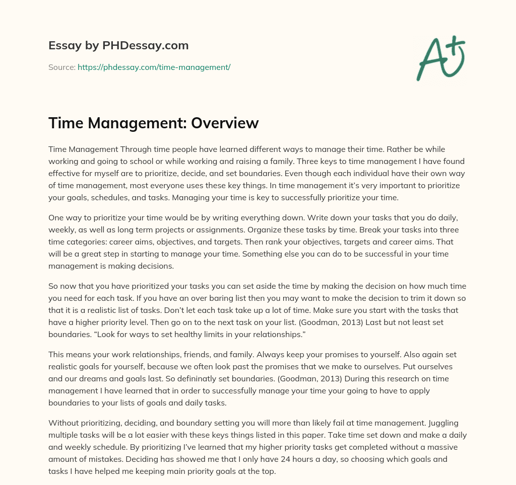 time management full essay