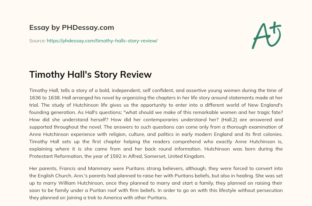 Timothy Hall’s Story Review essay