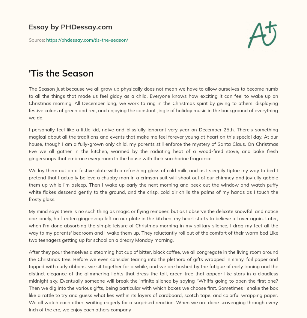 ‘Tis the Season essay