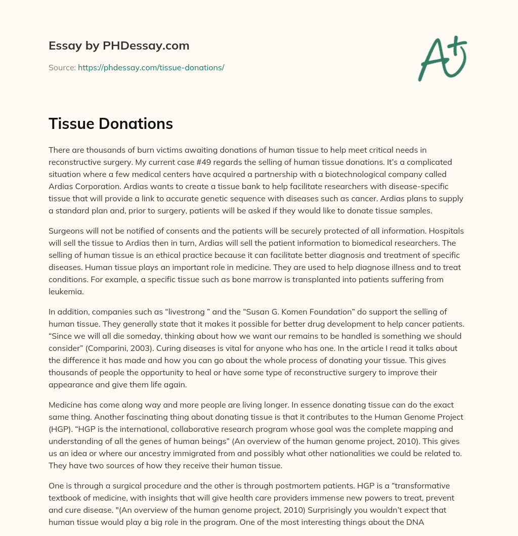 Tissue Donations essay
