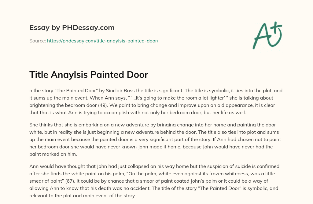 Title Anaylsis Painted Door essay