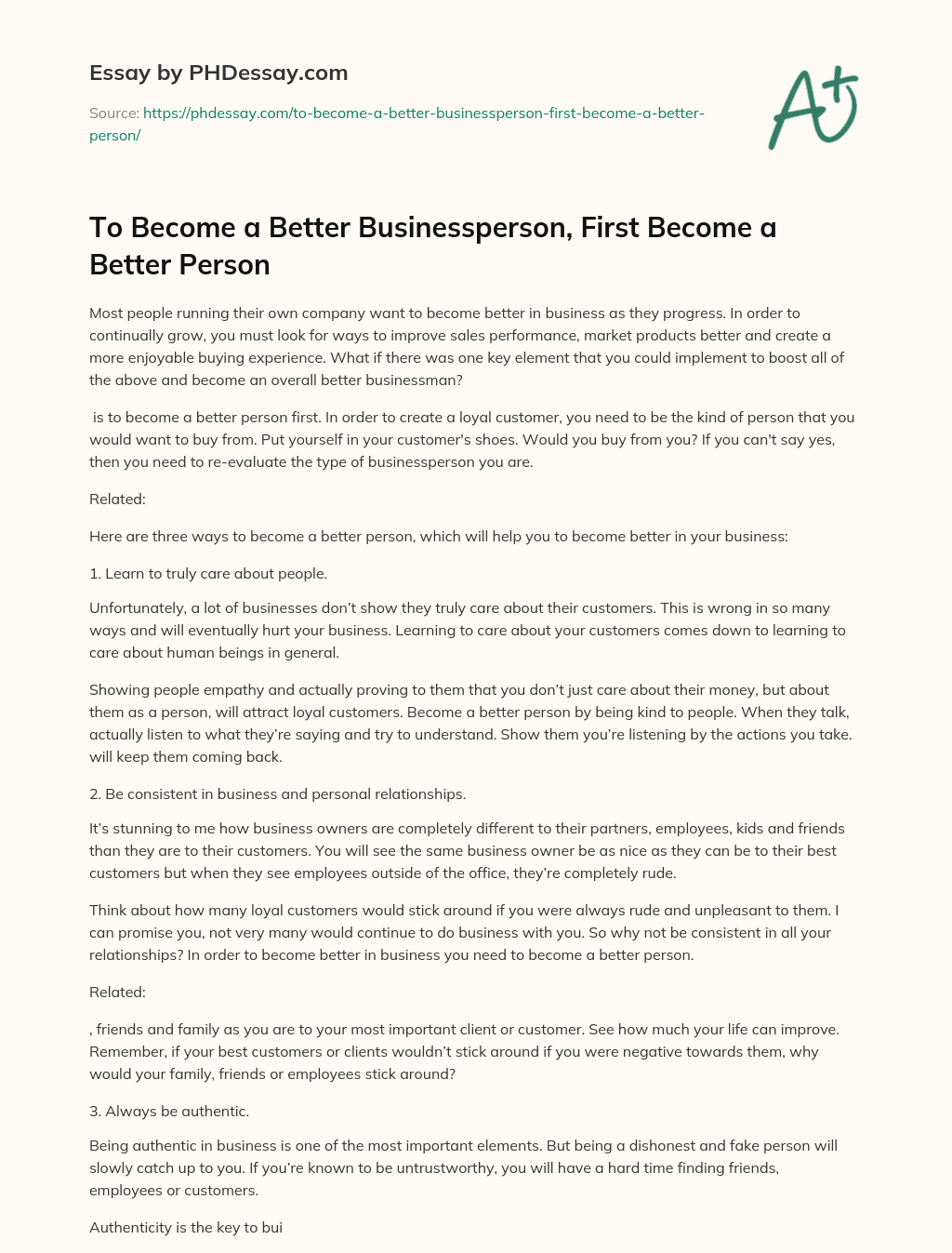 a better person essay