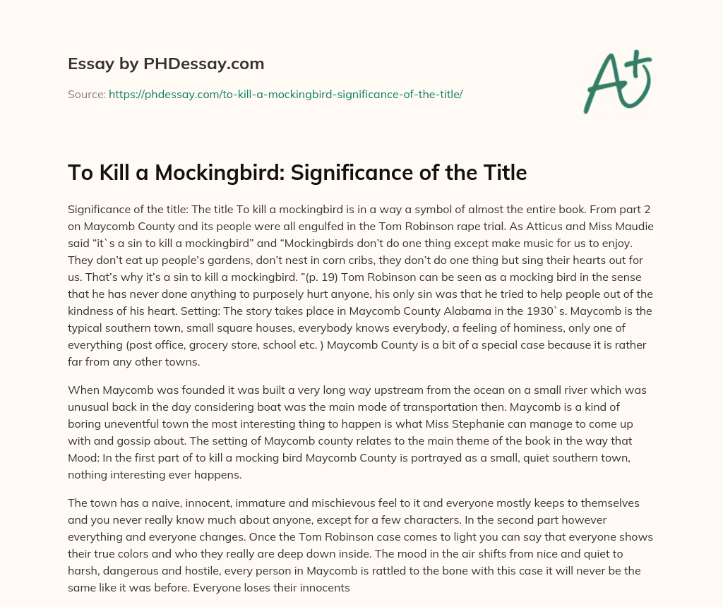 significance of title essay