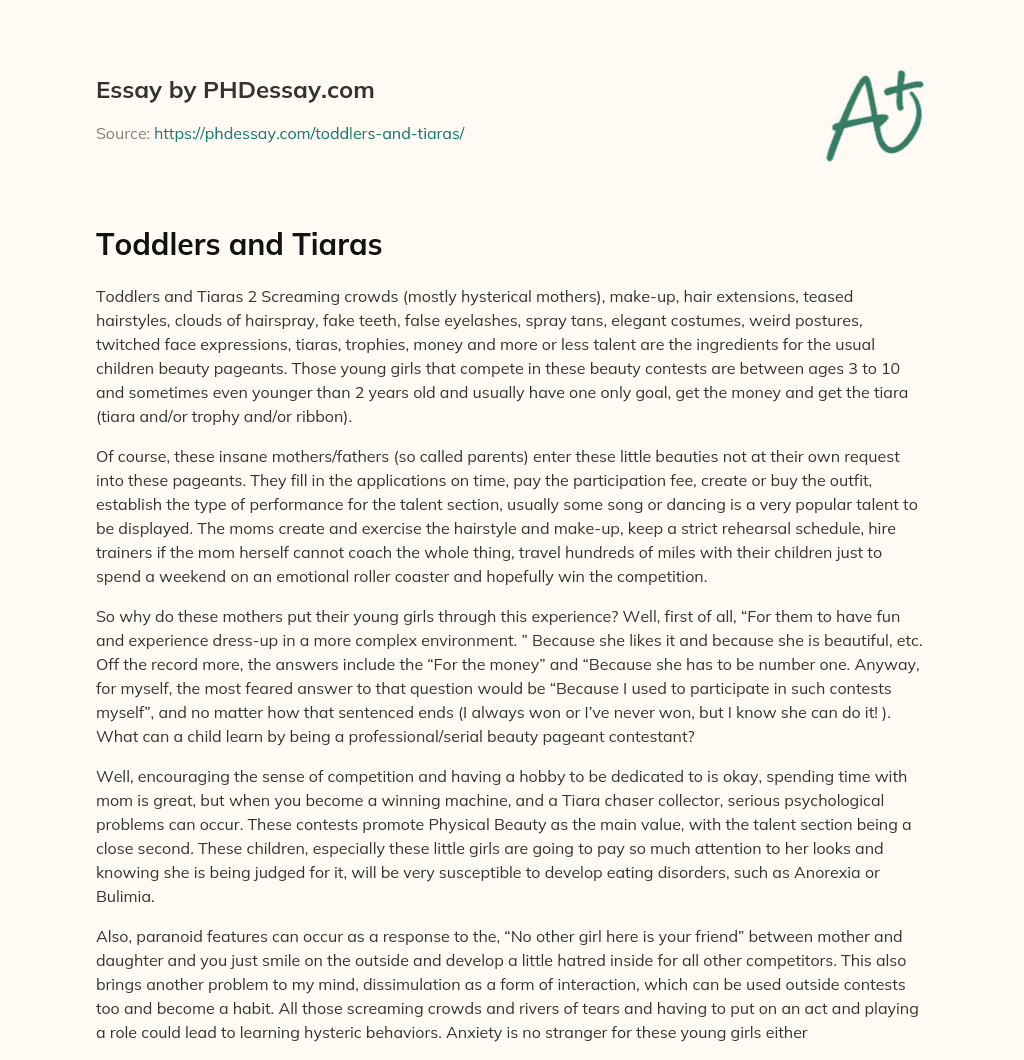 Toddlers and Tiaras essay