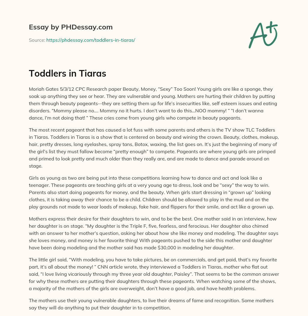 Toddlers in Tiaras essay