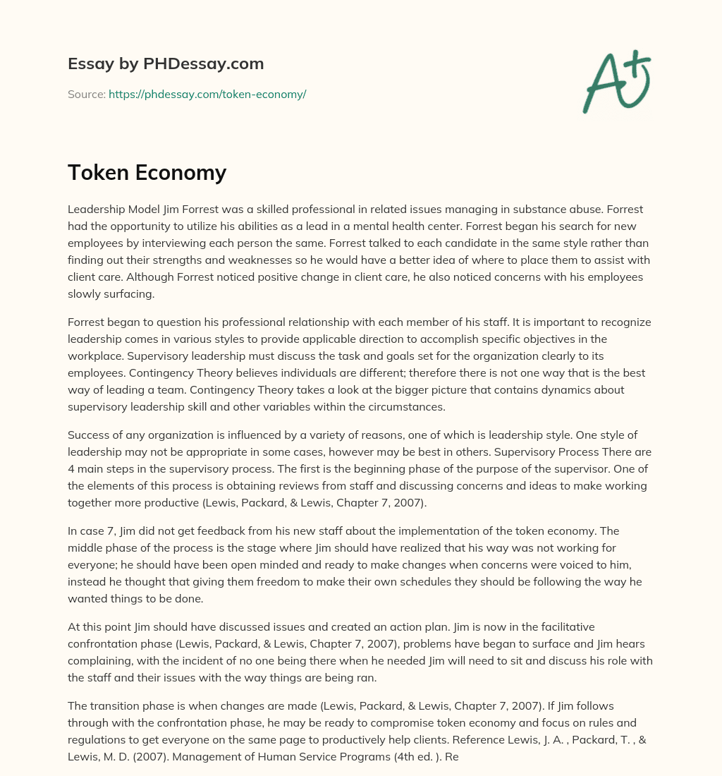 Token Economy essay