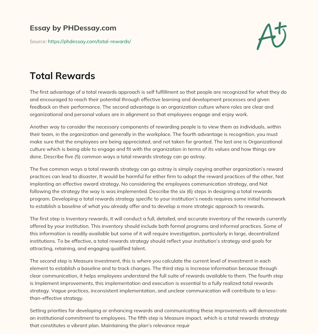 Total Rewards essay