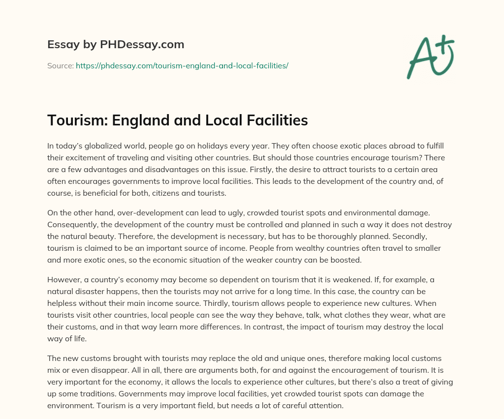 tourism in england essay