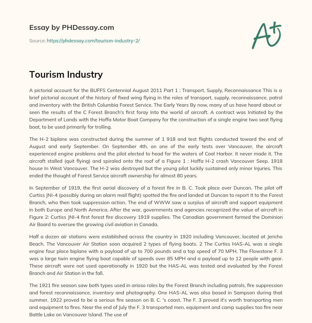 Tourism Industry essay
