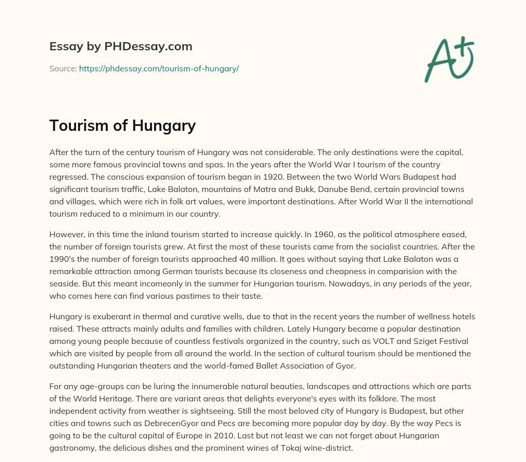 Tourism of Hungary essay