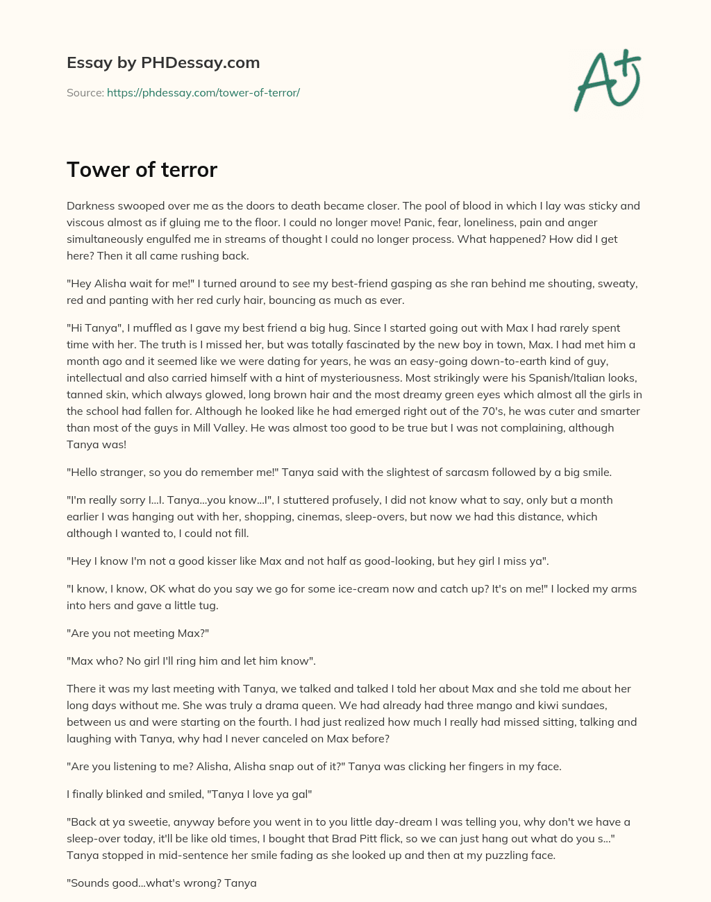 Tower of terror essay