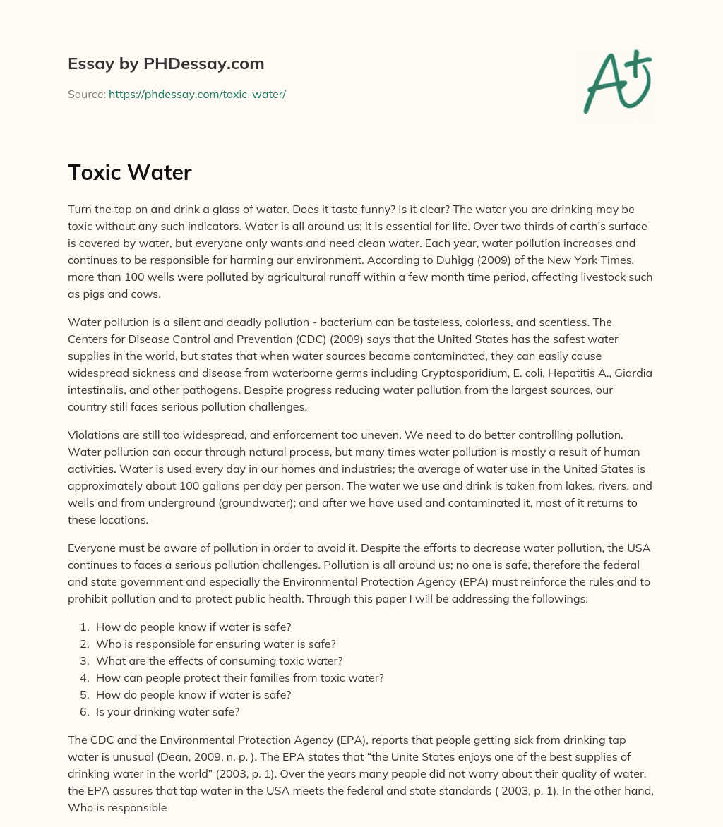 the importance of drinking water essay