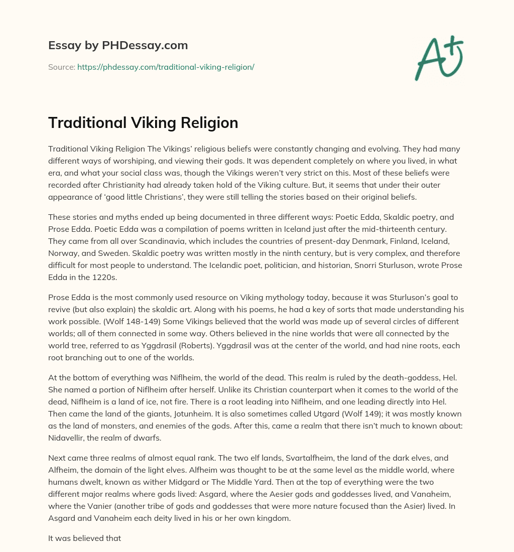 Traditional Viking Religion essay