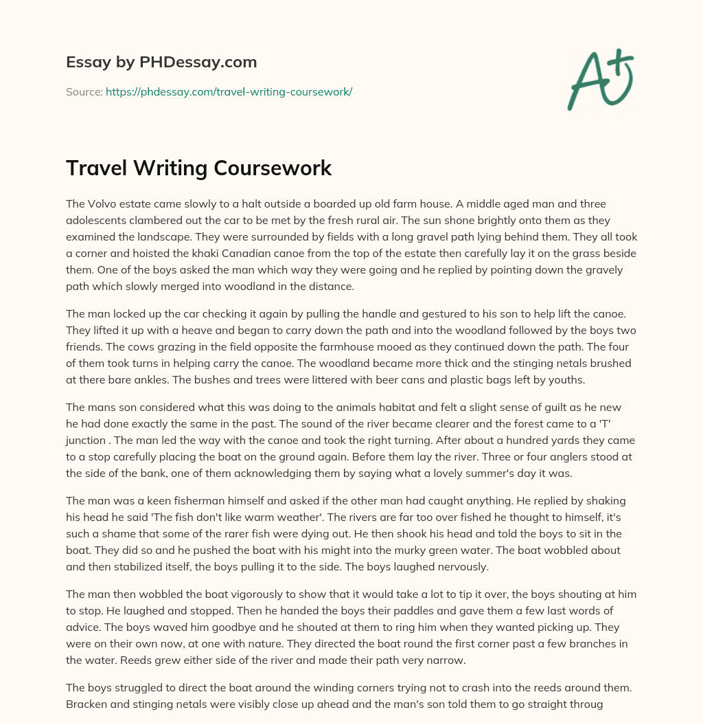 Travel Writing Coursework essay