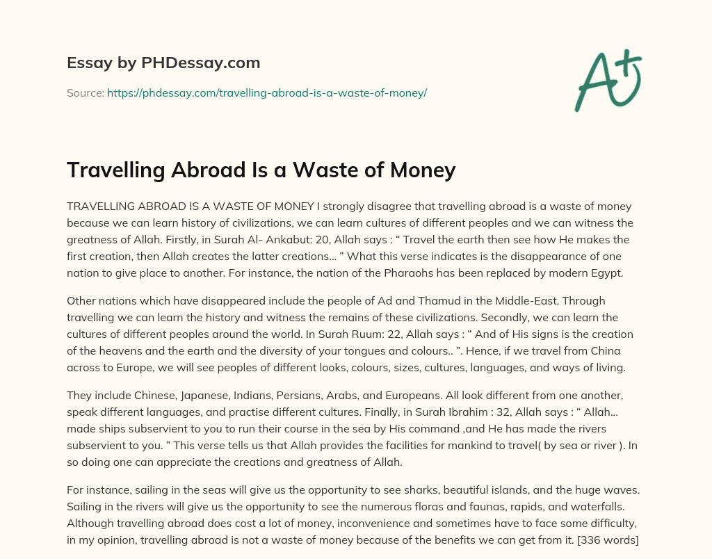 travelling abroad essay