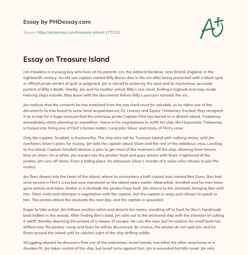 Essay on Treasure Island essay