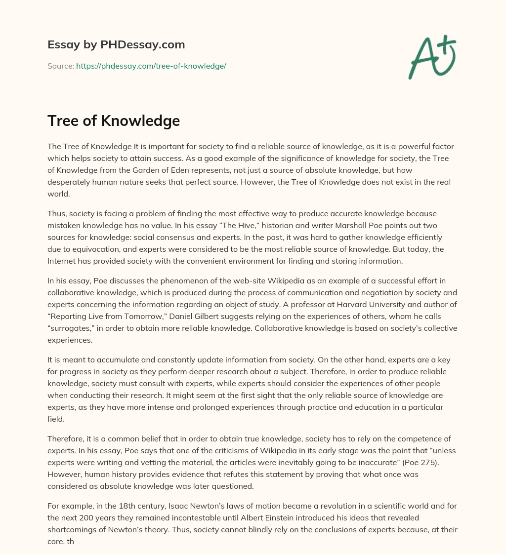 Tree of Knowledge essay