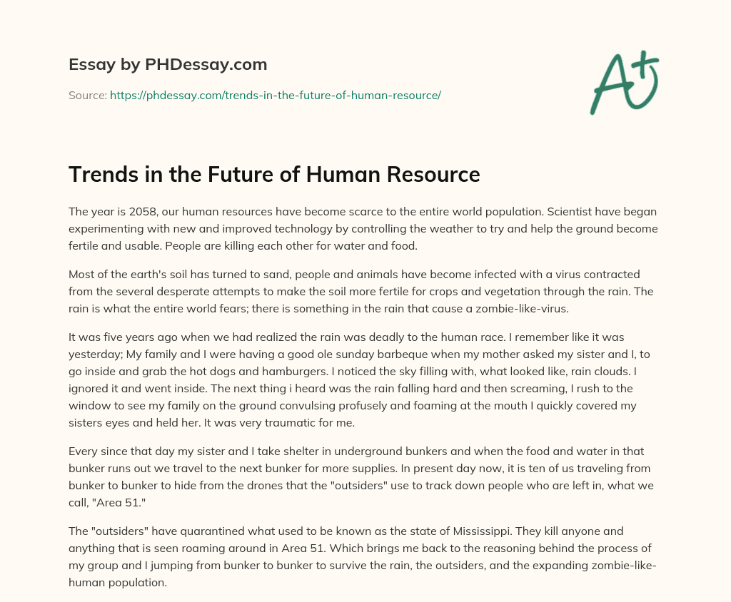 Trends in the Future of Human Resource essay