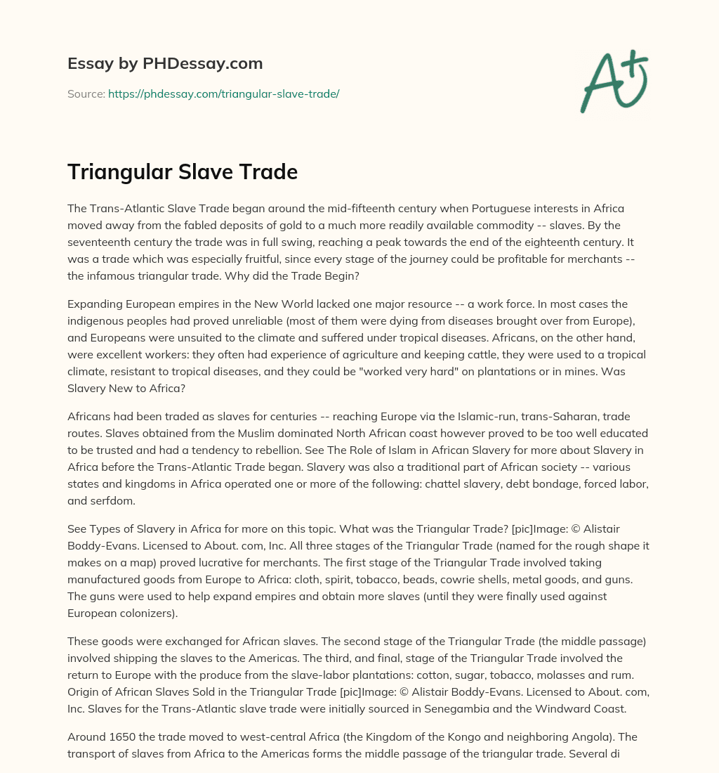triangular slave trade essay