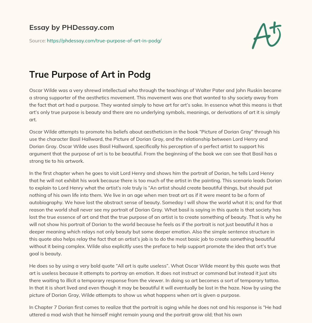 art purpose essay