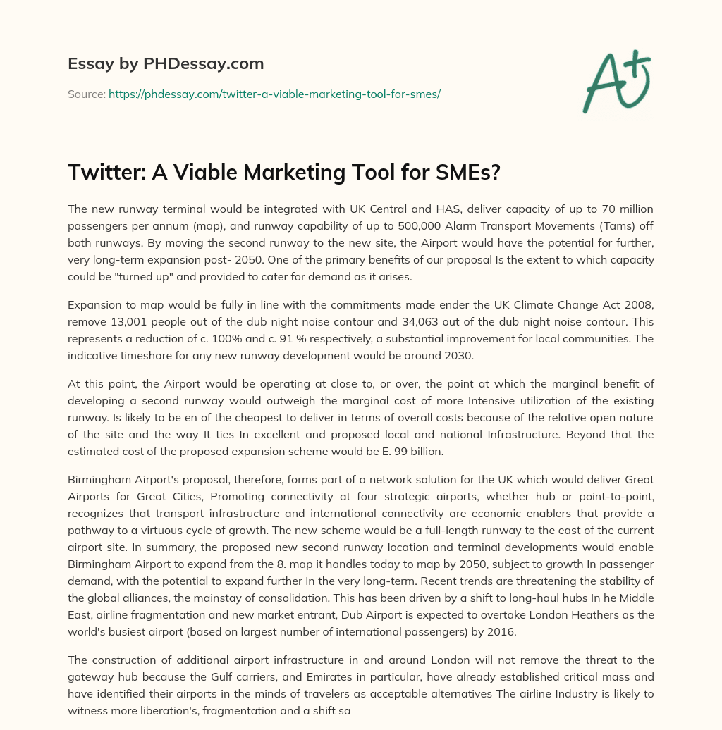 Twitter: A Viable Marketing Tool for SMEs? essay