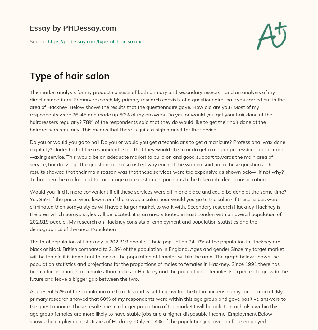Type of hair salon essay