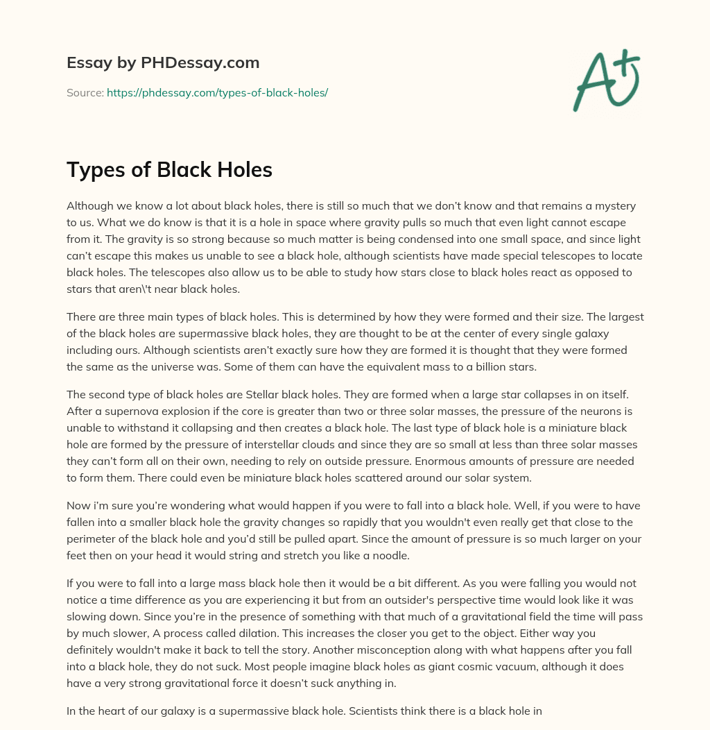 Types of Black Holes essay