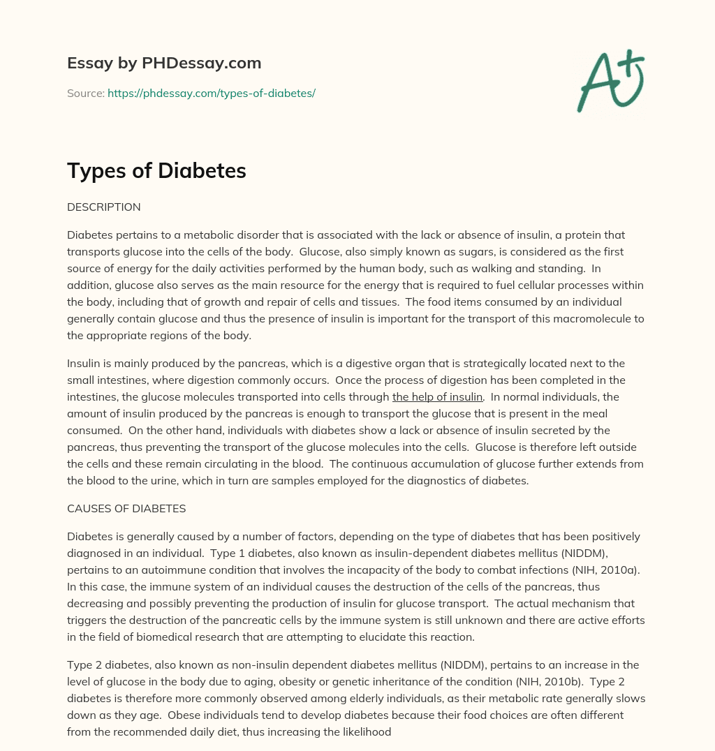 Types of Diabetes essay