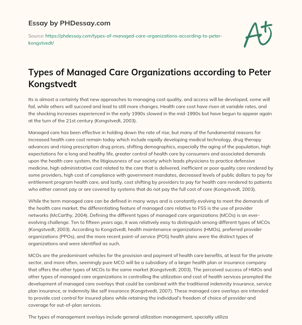 types-of-managed-care-organizations-according-to-peter-kongstvedt