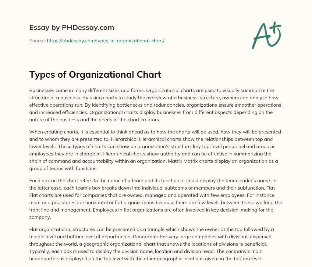 Types of Organizational Chart essay