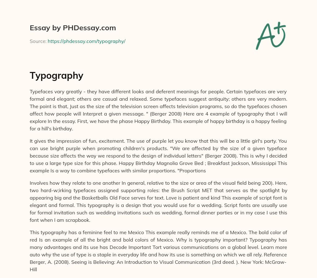 The Impact of Typefaces on Message Interpretation essay