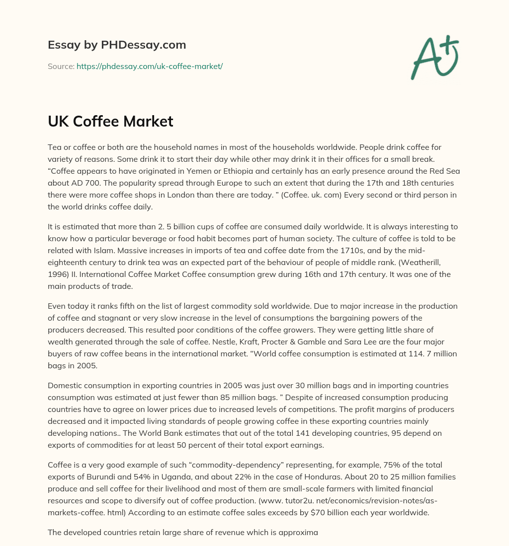 UK Coffee Market essay
