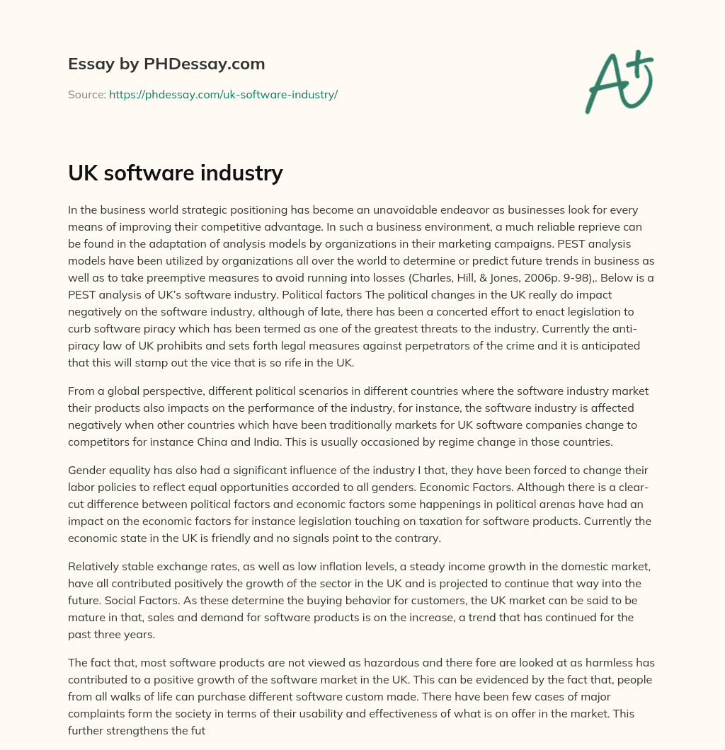 software industry essay