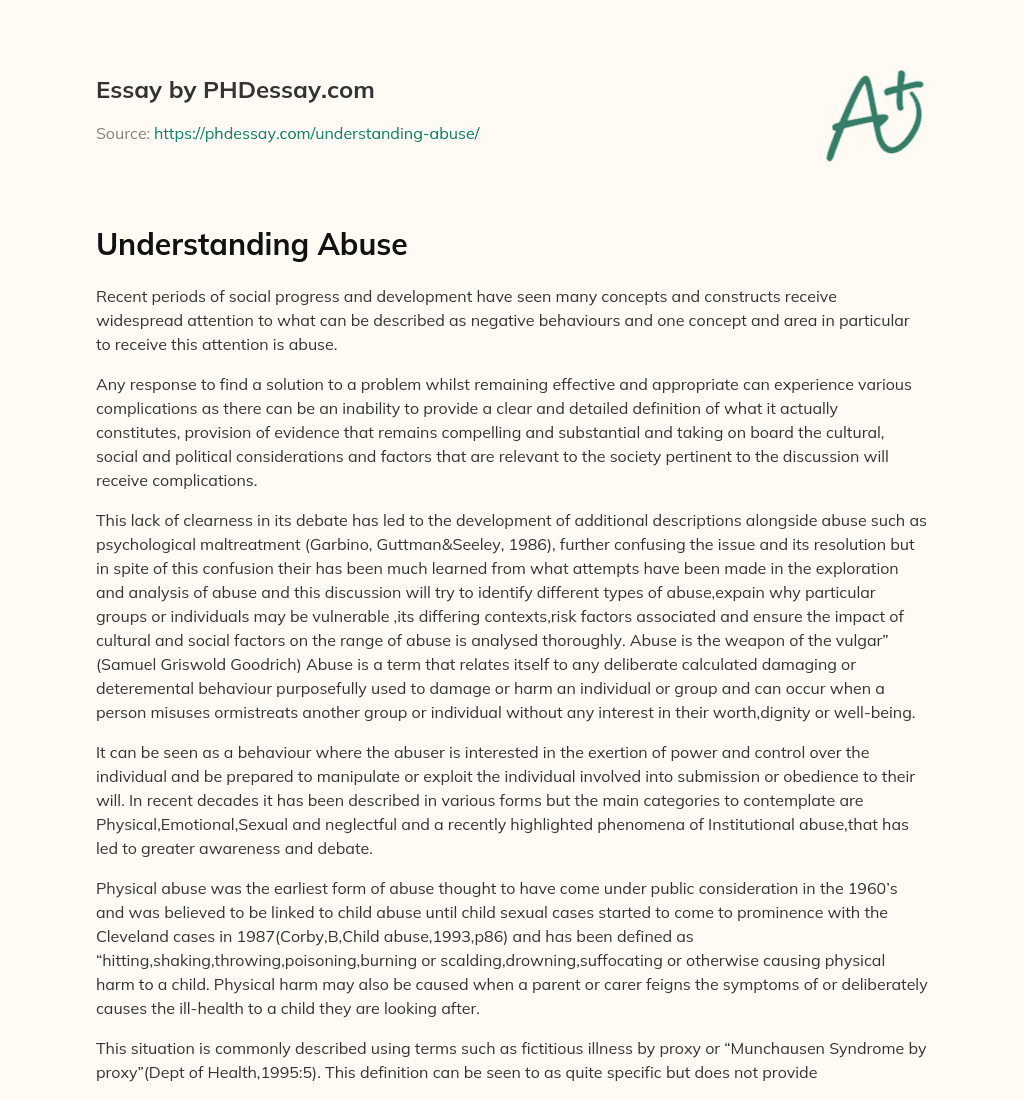 Understanding Abuse essay