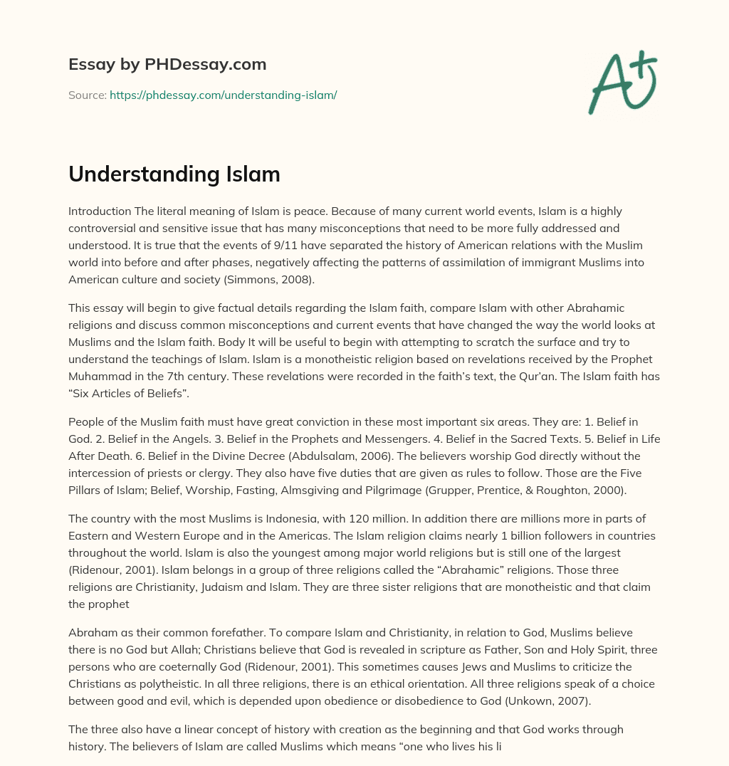 Understanding Islam essay
