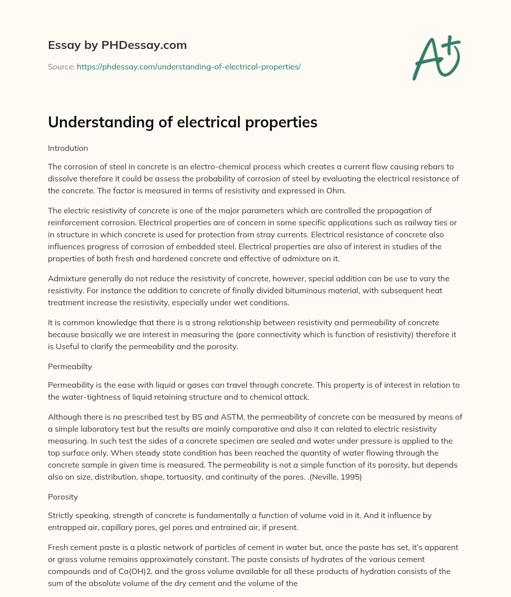 Understanding of electrical properties essay