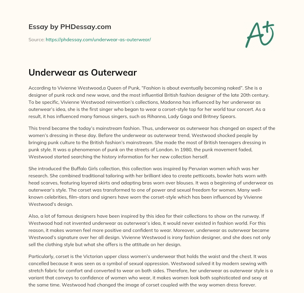 Underwear as Outerwear essay