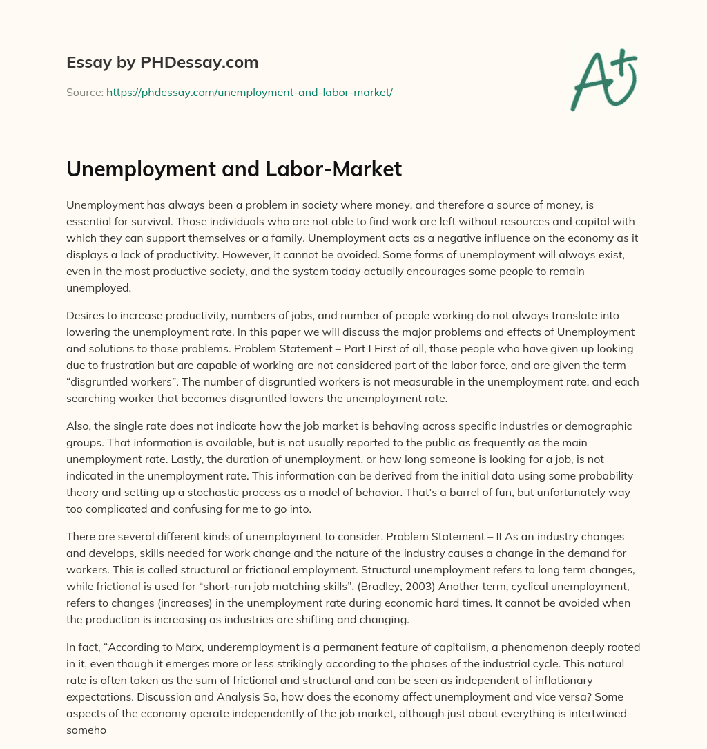 Unemployment and Labor-Market essay